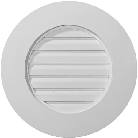 Ekena Millwork Round Gable Vent Louver, w/ Wide Trim, Non-Functional, 20"W x 20"H x 1 1/2"P GVRO20D